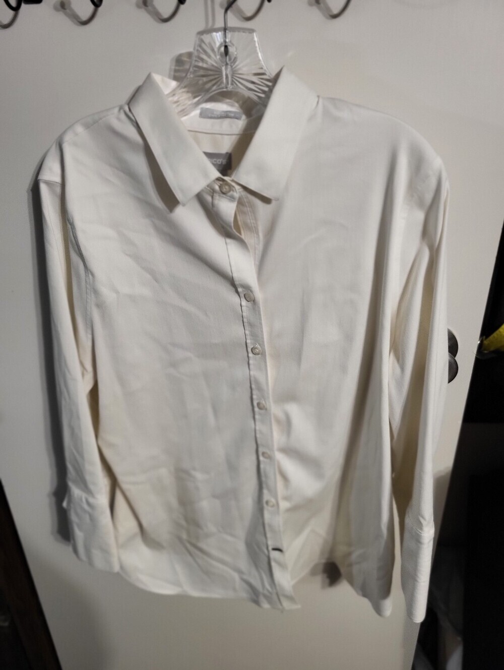 CHICOS EASY NO IRON BUTTON DOWN SHIRT TOP BLOUSE SZ L-XL